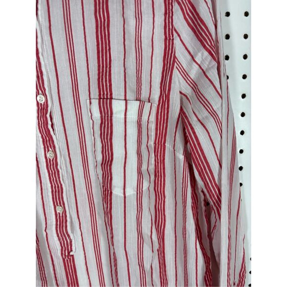 J.Crew candy cane stripe button down tunic top size 10 - Picture 2 of 6